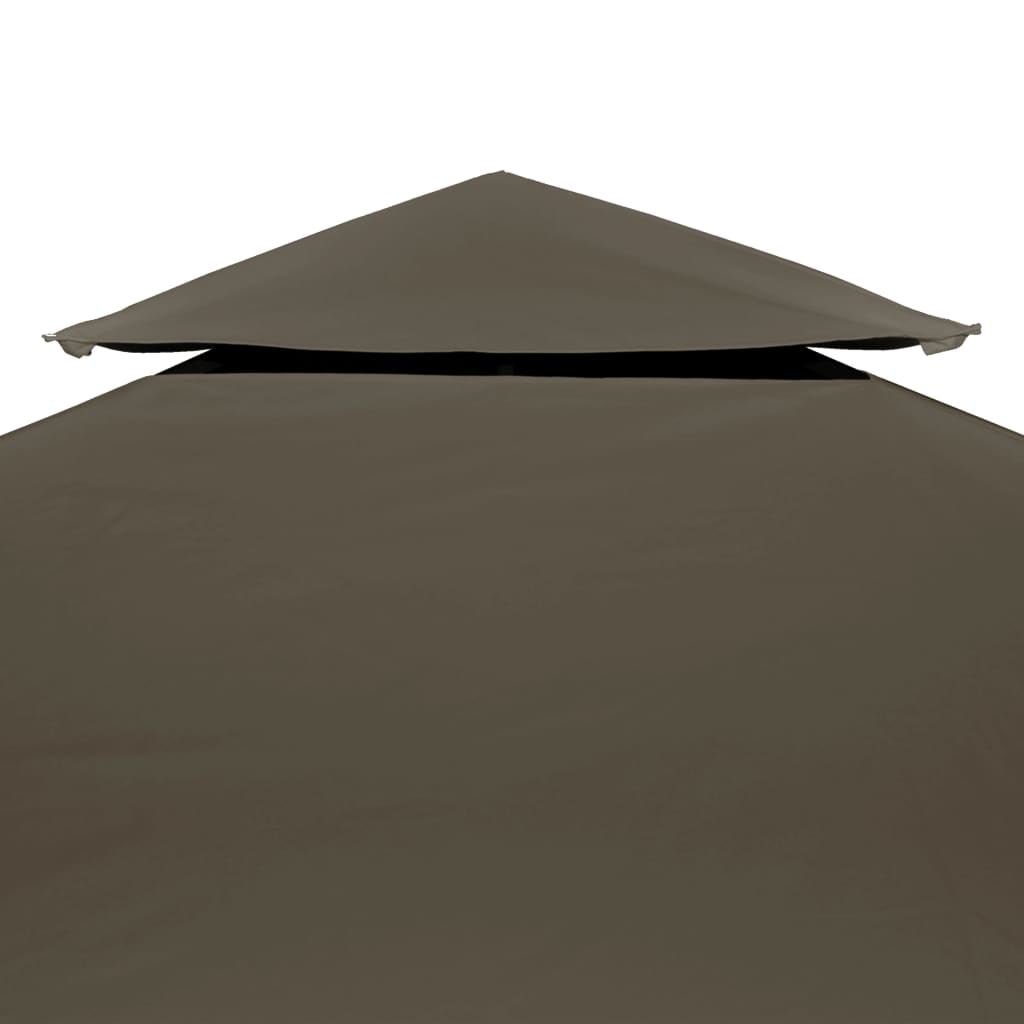 Bâche de toit pavillon avec conduit de cheminée 310 g/m² 3x3 m taupe