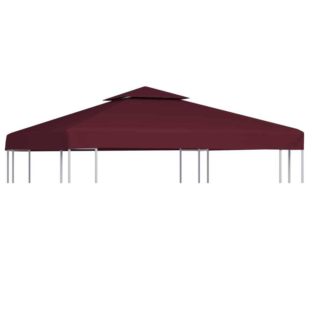 Bâche de toit pavillon avec conduit de cheminée 310 g/m² 3x3 m rouge vin