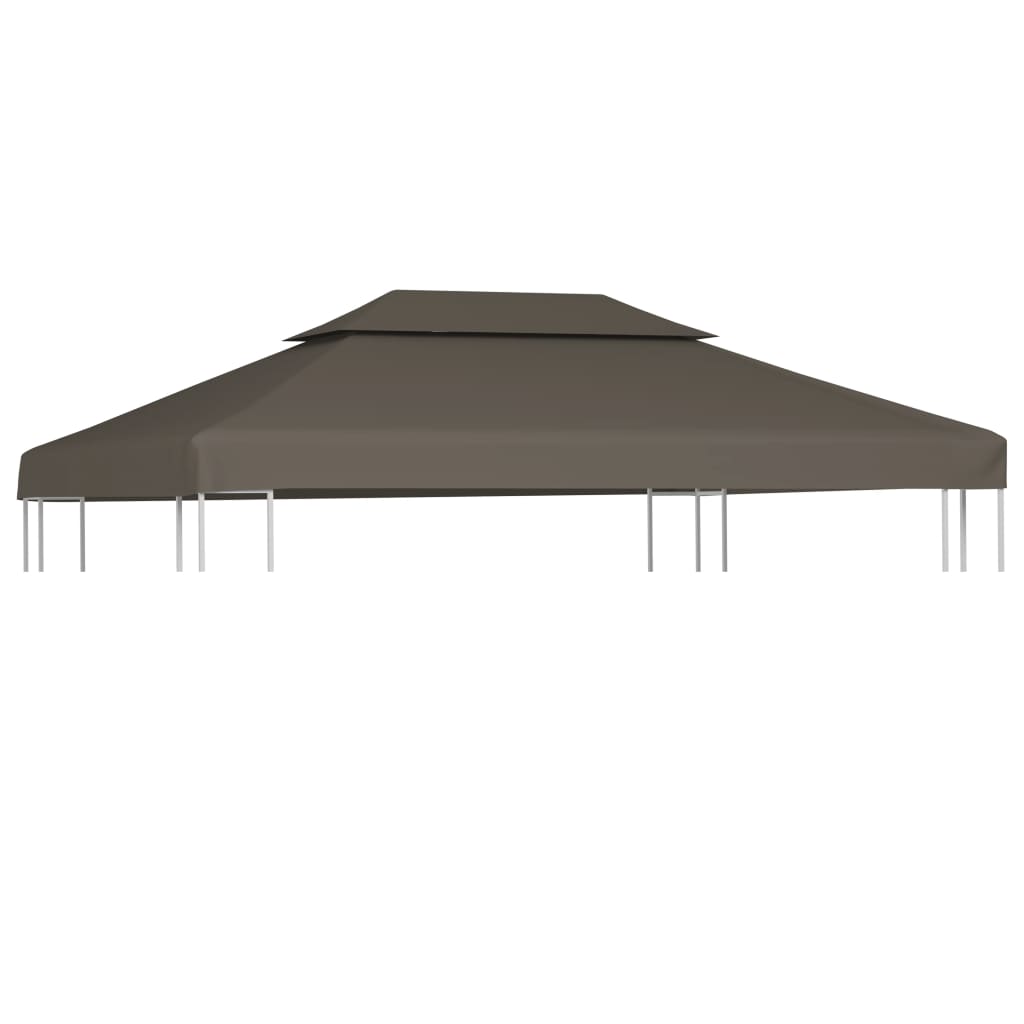 Bâche de toit pavillon avec conduit de cheminée 310 g/m² 4x3 m taupe