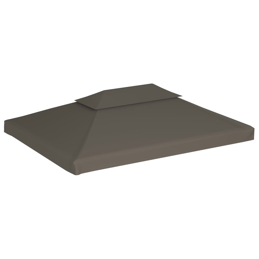 Bâche de toit pavillon avec conduit de cheminée 310 g/m² 4x3 m taupe