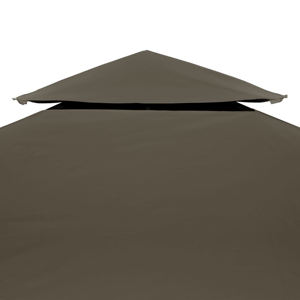 Bâche de toit pavillon avec conduit de cheminée 310 g/m² 4x3 m taupe