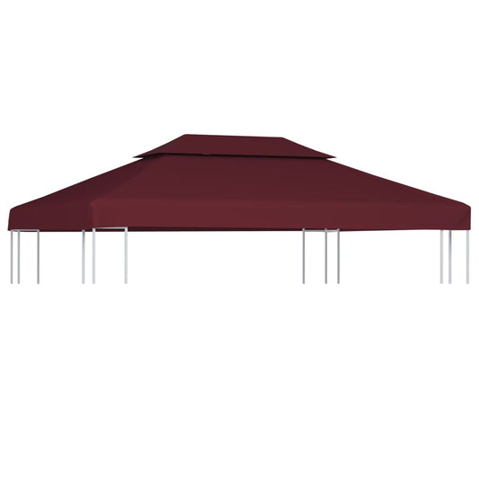 Bâche de toit pour pavillon avec évacuation de cheminée 310 g/m² 4x3 m rouge vin