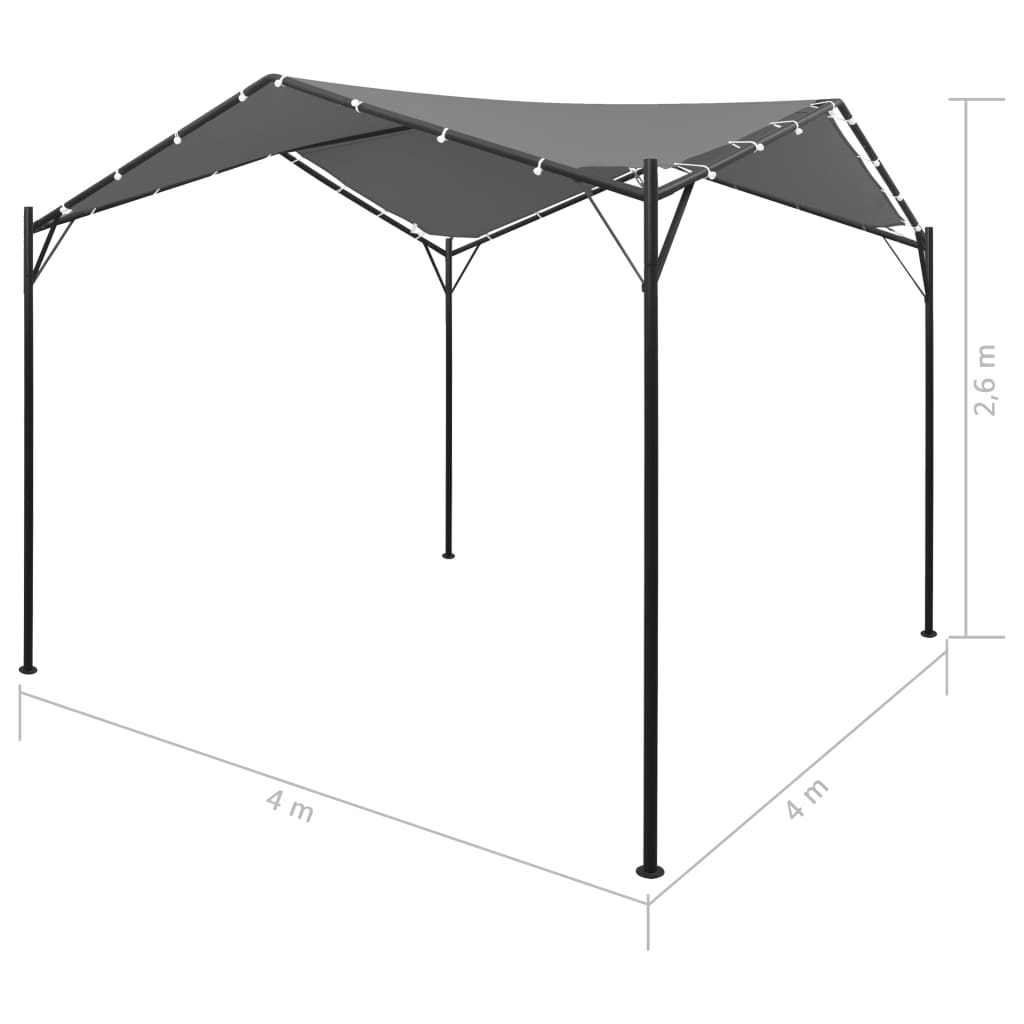 Gartenpavillon Anthrazit 4x4 m