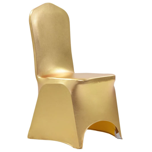 Lot de 6 housses de chaise extensibles dorées