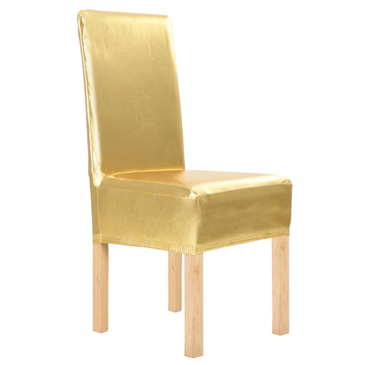 Lot de 6 housses de chaise extensibles dorées droites