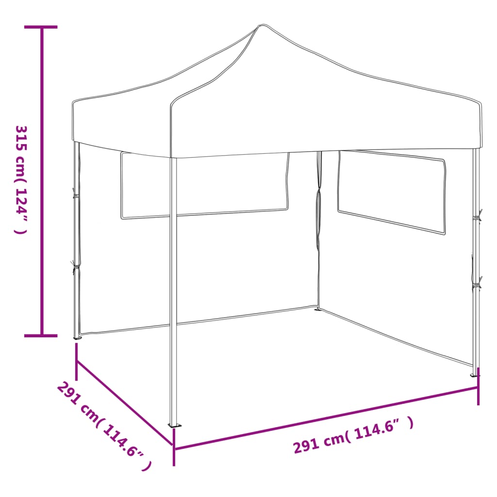 Tente pliante 2 parois 3 x 3 m blanc crème