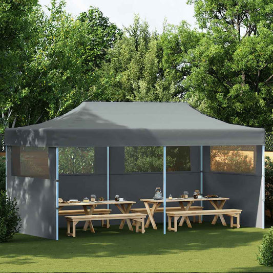 Tente de fête pop-up avec parois latérales pliable 3 x 6 m anthracite