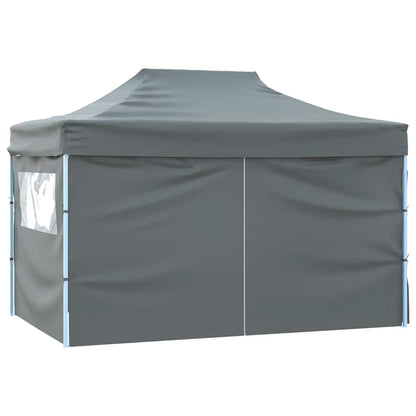 Faltzelt Pop-Up mit 4 Seitenwänden 3 x 4,5 m Anthrazit