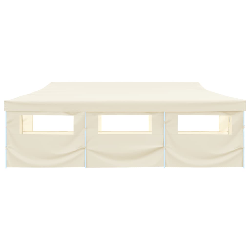 Tente pliante de réception pop-up avec 8 parois latérales 3 x 9 m crème