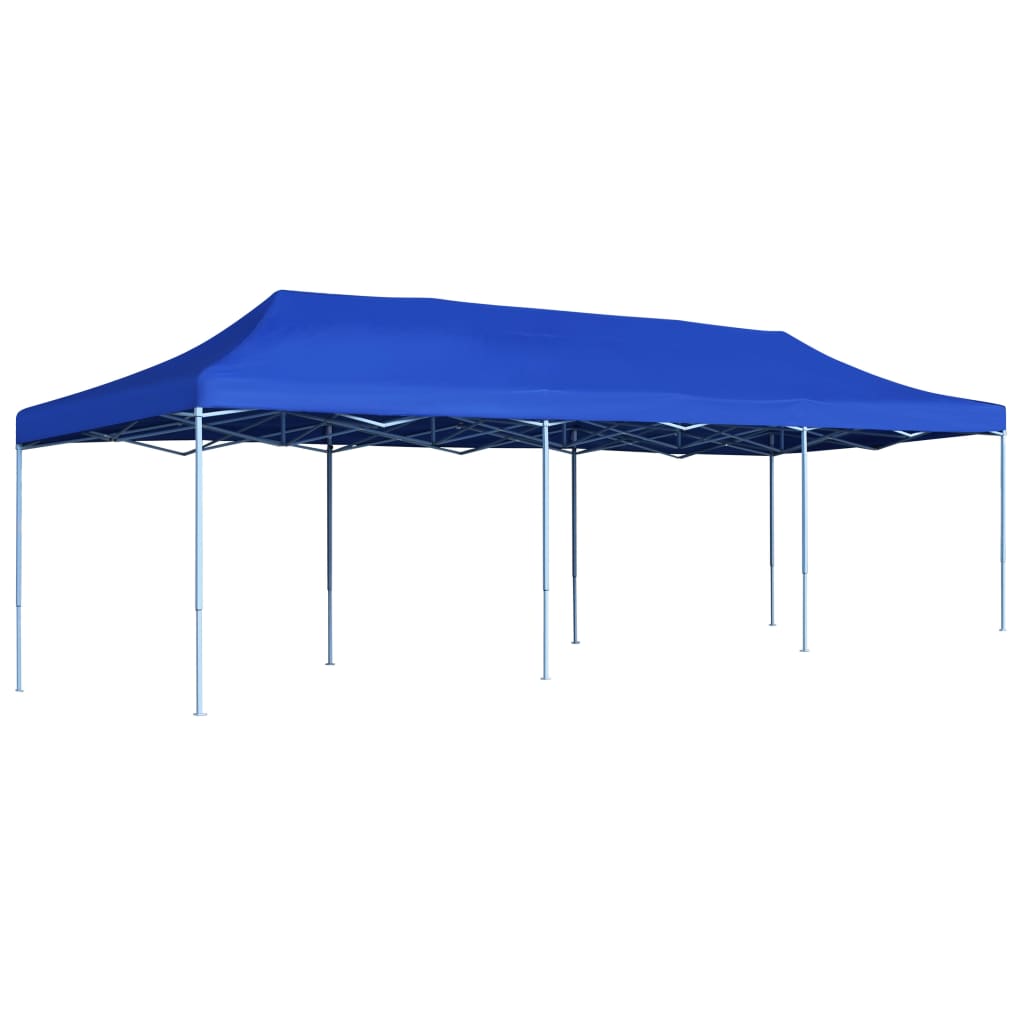 Tente pliante tente de fête pop-up 3 x 9 m bleu