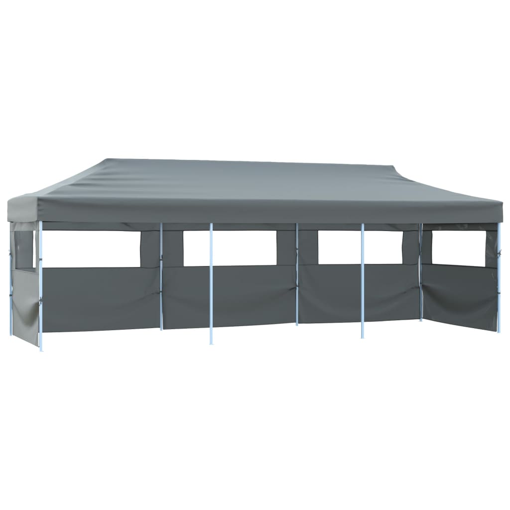 Tente de réception pop-up avec 5 parois latérales 3x9 m anthracite