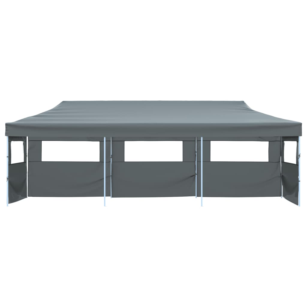 Tente de réception pop-up avec 5 parois latérales 3x9 m anthracite