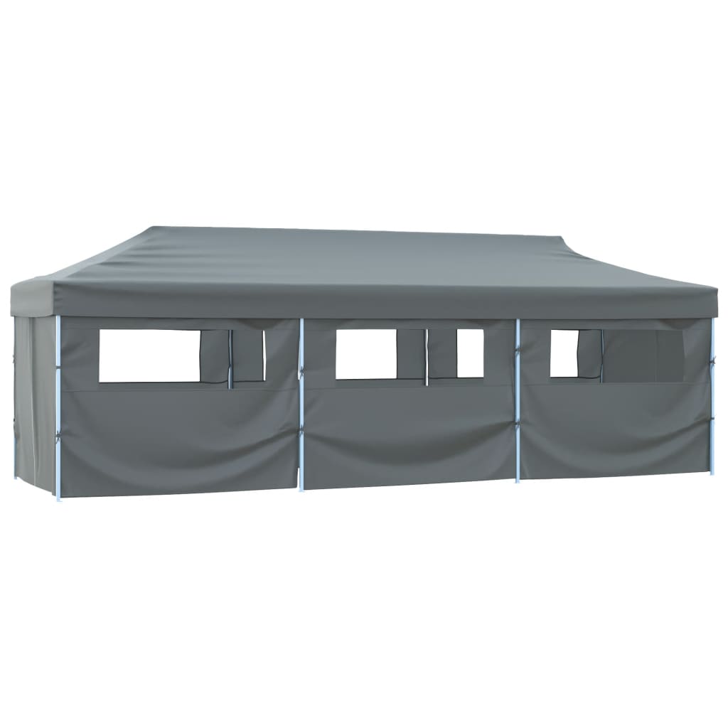 Tente de réception pop-up avec 8 parois latérales 3x9 m anthracite