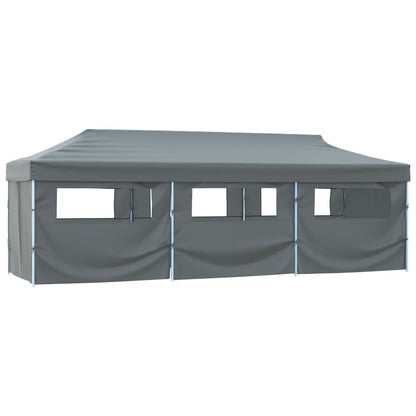 Faltpavillon mit 8 Seitenwänden 870x291x315 cm Anthrazit