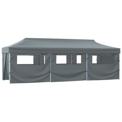 Faltpavillon mit 8 Seitenwänden 870x291x315 cm Anthrazit