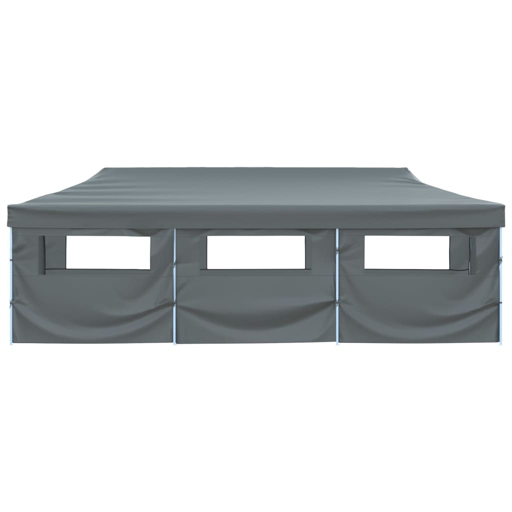 Tente de réception pop-up avec 8 parois latérales 3x9 m anthracite