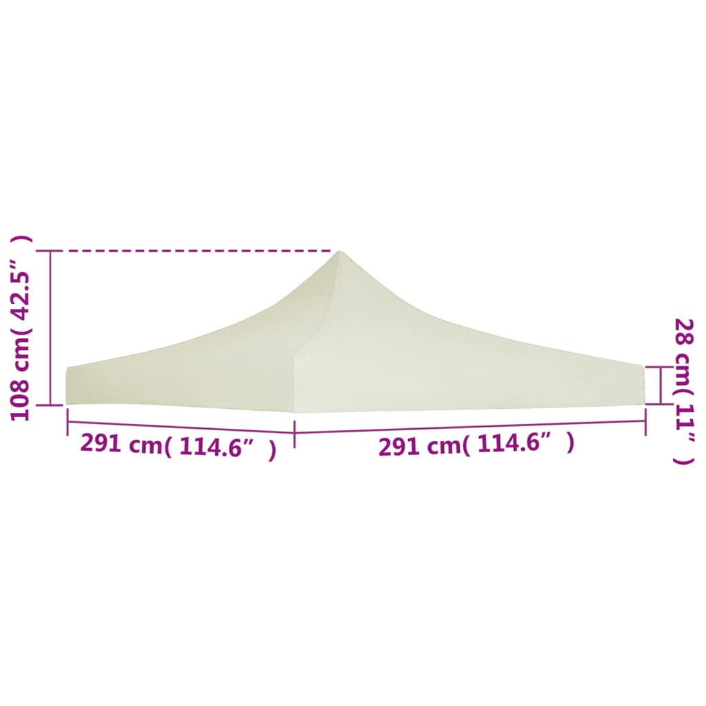 Toit de tente de réception 3x3 m crème
