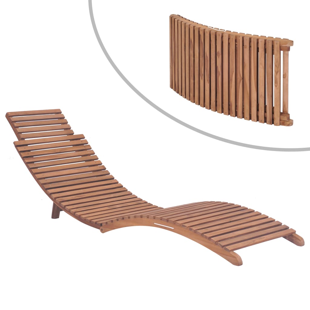 Bain de soleil pliable en bois de teck massif