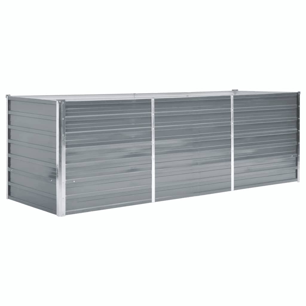 Garden Raised Bed Galvanized Steel 240x80x77 cm Gray