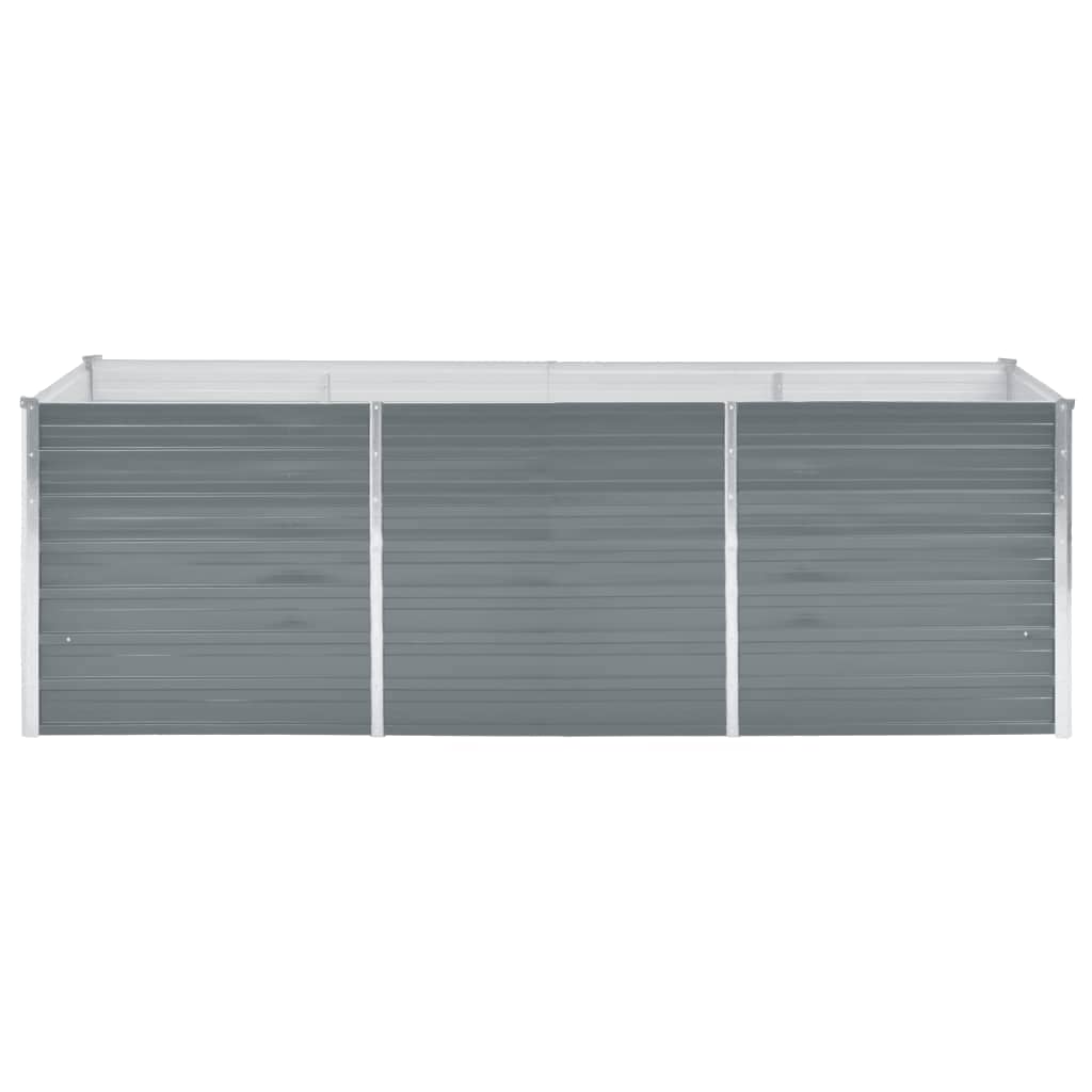 Garden Raised Bed Galvanized Steel 240x80x77 cm Gray