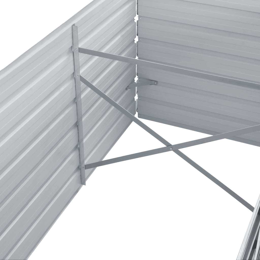 Garden Raised Bed Galvanized Steel 240x80x77 cm Gray