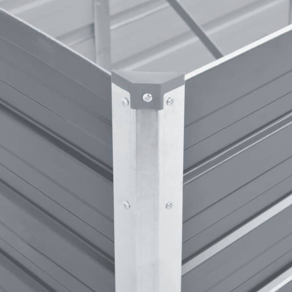 Garden Raised Bed Galvanized Steel 240x80x77 cm Gray