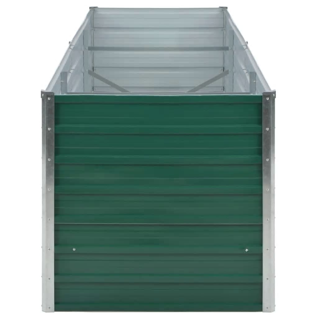 Garden Raised Bed Galvanized Steel 240x80x77 cm Green