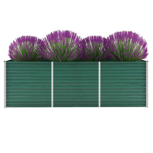 Plate-bande surélevée de jardin en acier galvanisé 240x80x77 cm vert