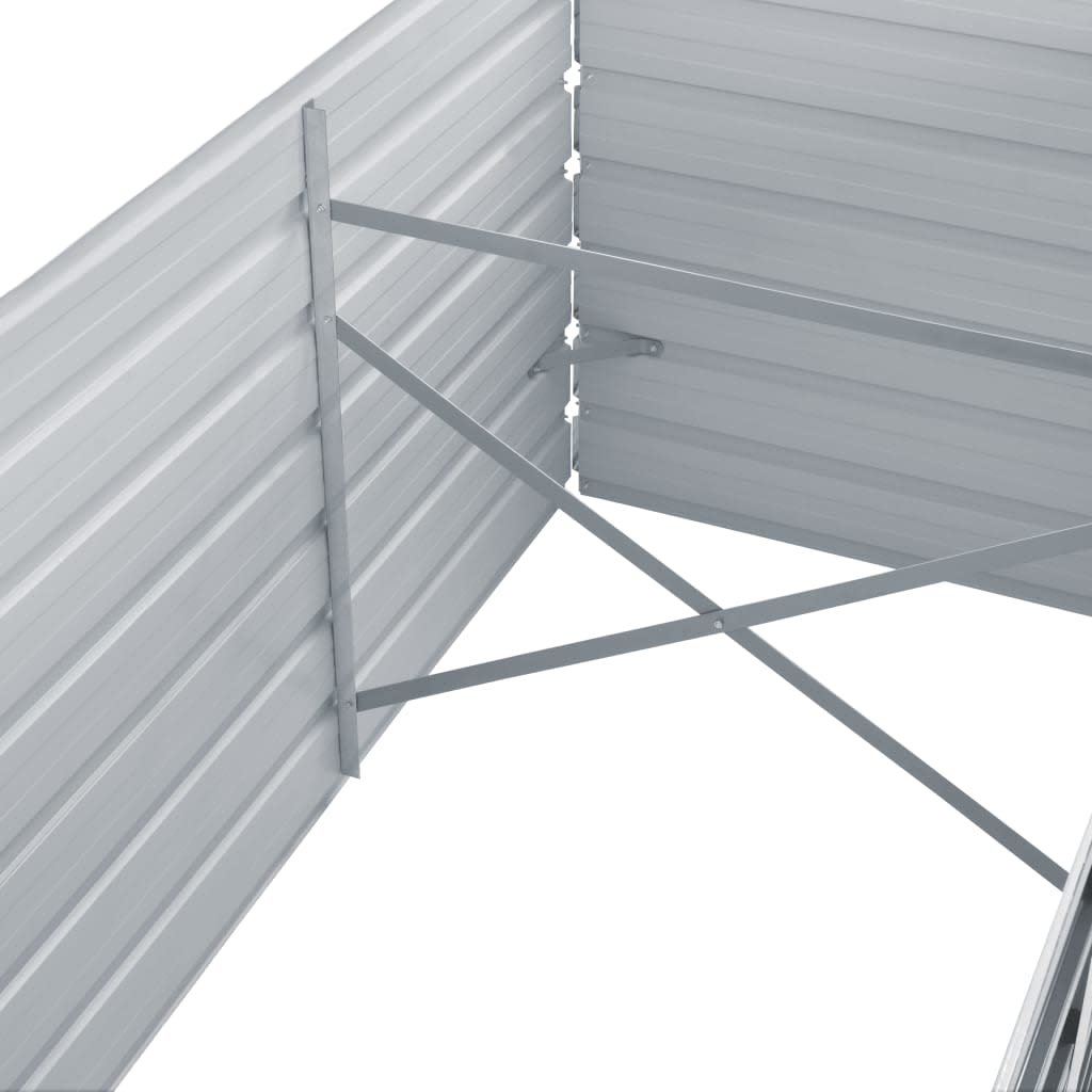 Garden Raised Bed Galvanized Steel 240x80x45 cm Gray