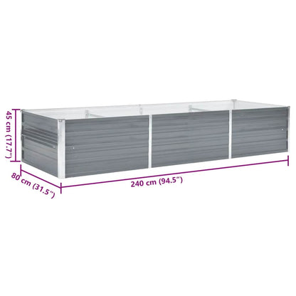 Garten-Hochbeet Verzinkter Stahl 240x80x45 cm Grau