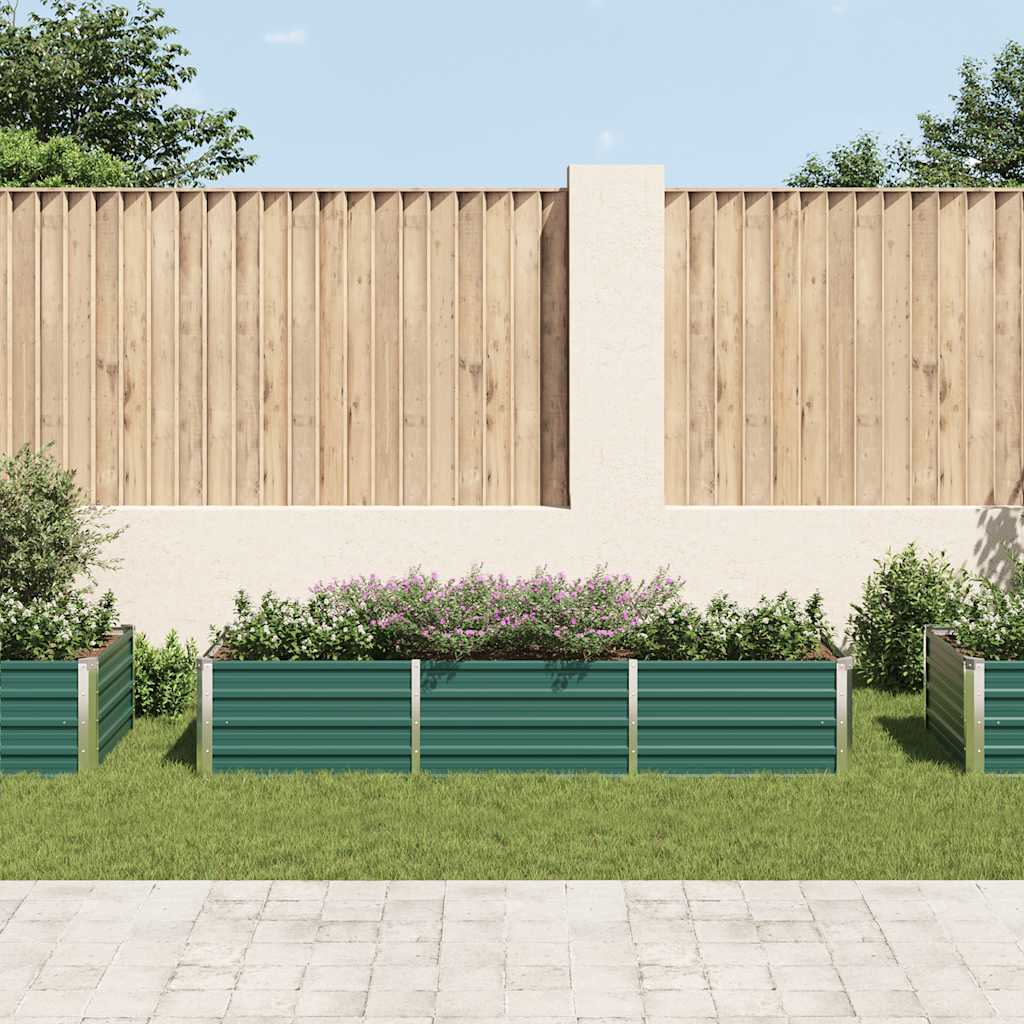 Plate-bande surélevée de jardin en acier galvanisé 240x80x45 cm vert