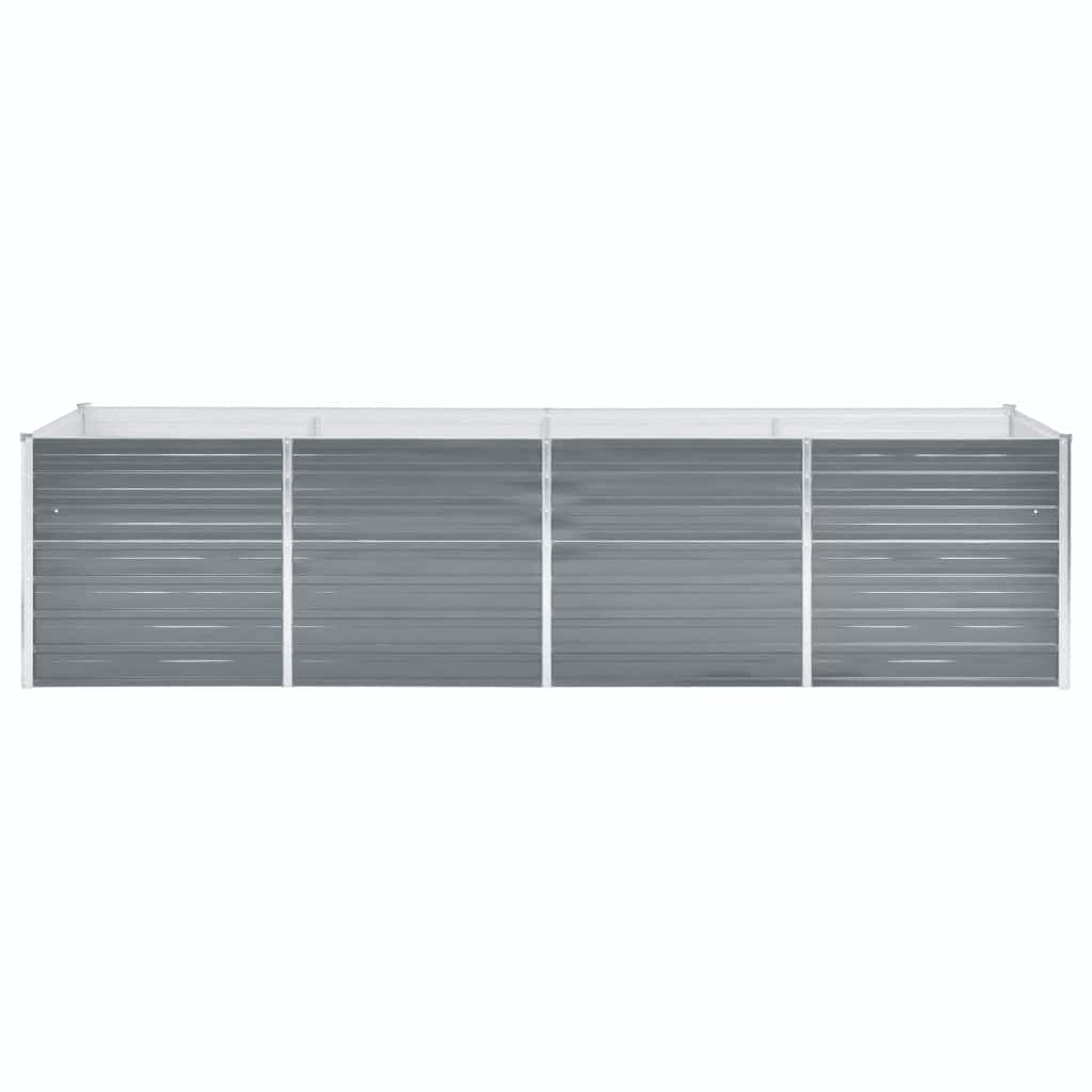 Garden Raised Bed Galvanized Steel 320x80x77 cm Gray