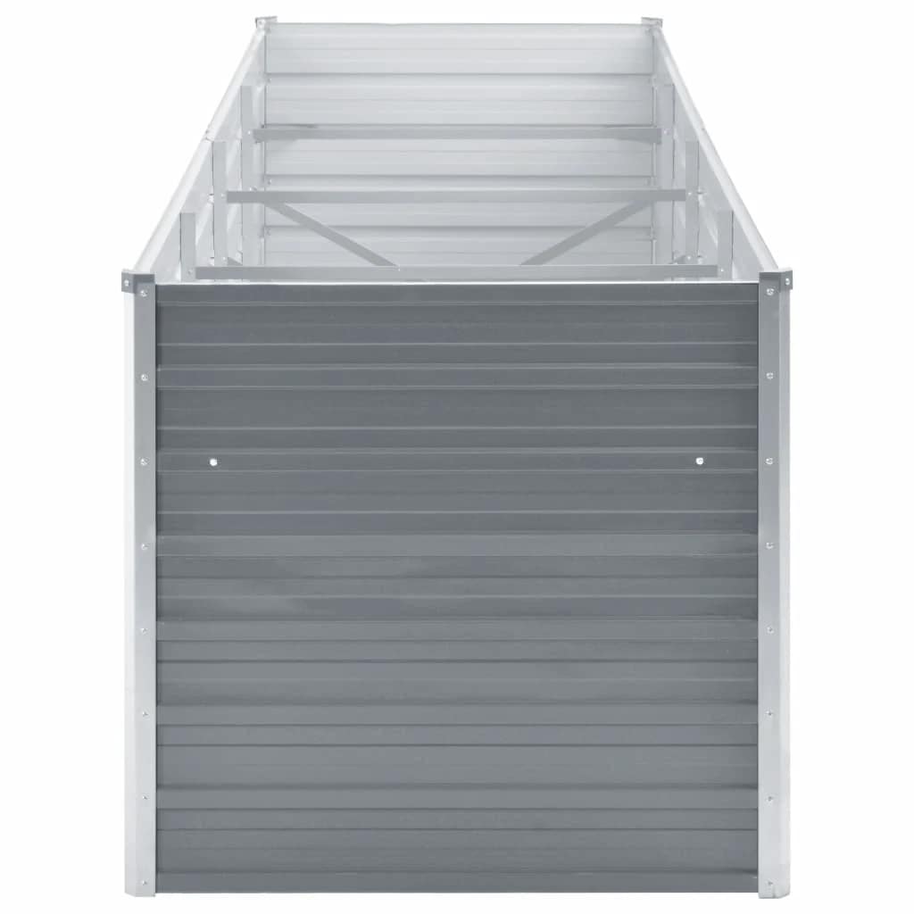 Garden Raised Bed Galvanized Steel 320x80x77 cm Gray
