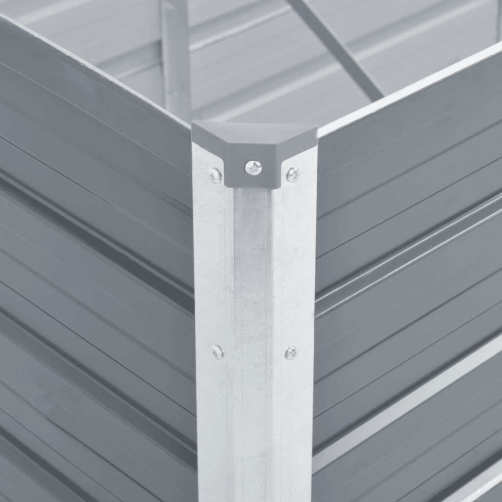 Garden Raised Bed Galvanized Steel 320x80x77 cm Gray