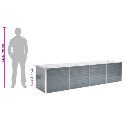 Garten-Hochbeet Verzinkter Stahl 320x80x77 cm Grau