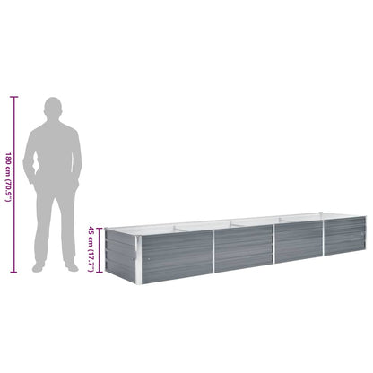 Garten-Hochbeet Verzinkter Stahl 320x80x45 cm Grau