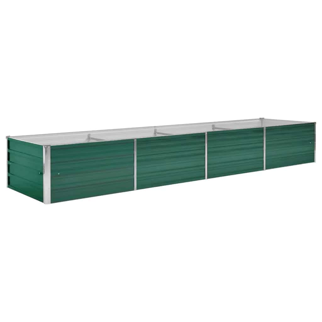 Plate-bande surélevée de jardin en acier galvanisé 320x80x45 cm vert