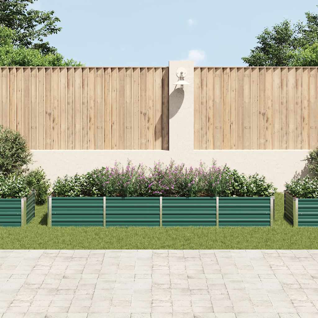 Garten-Hochbeet Verzinkter Stahl 320x80x45 cm Grün