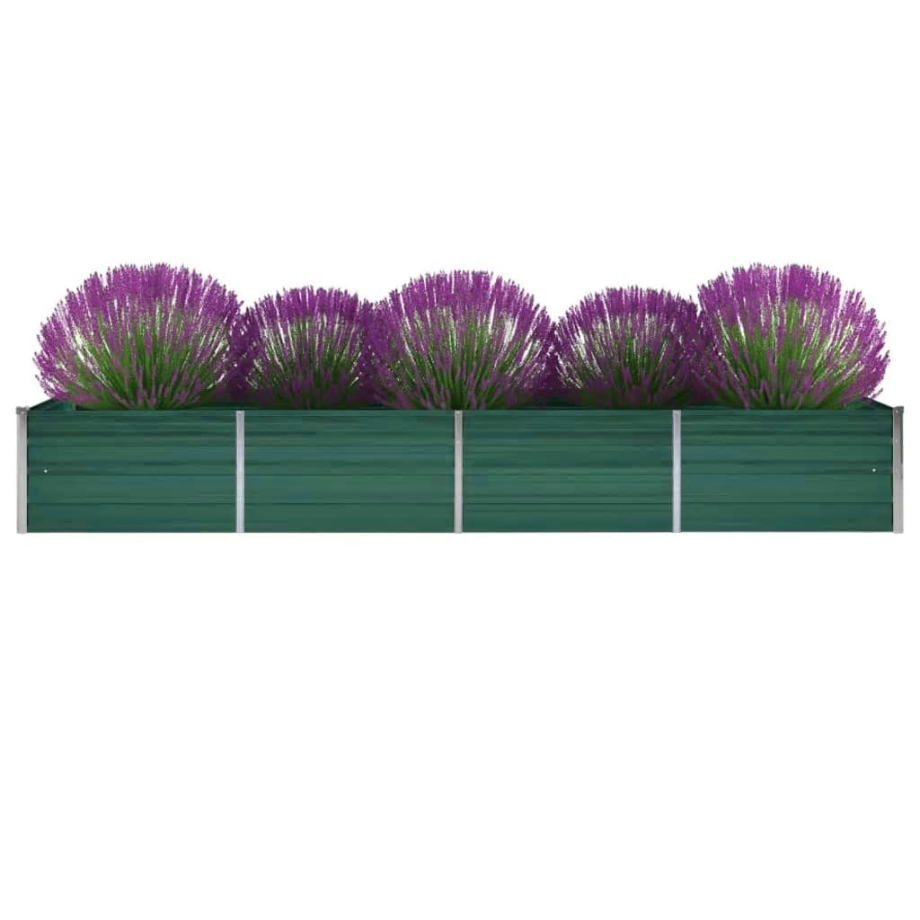 Plate-bande surélevée de jardin en acier galvanisé 320x80x45 cm vert