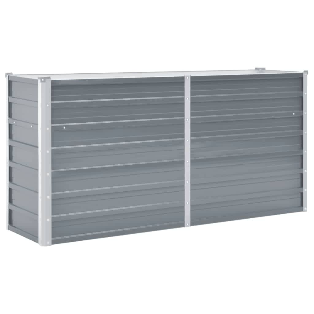 Garden Raised Bed Galvanized Steel 160x40x77 cm Gray