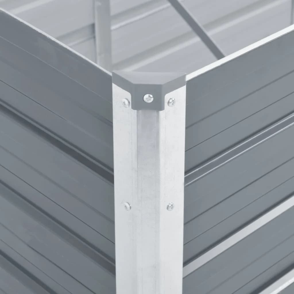 Garden Raised Bed Galvanized Steel 160x40x77 cm Gray