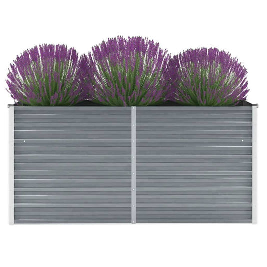 Garden Raised Bed Galvanized Steel 160x40x77 cm Gray