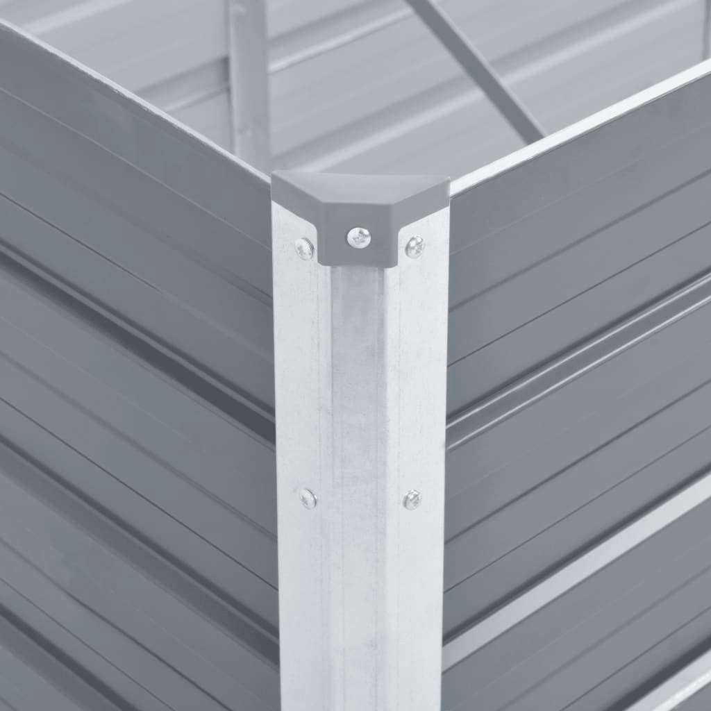 Garden Raised Bed Galvanized Steel 160x40x45 cm Gray