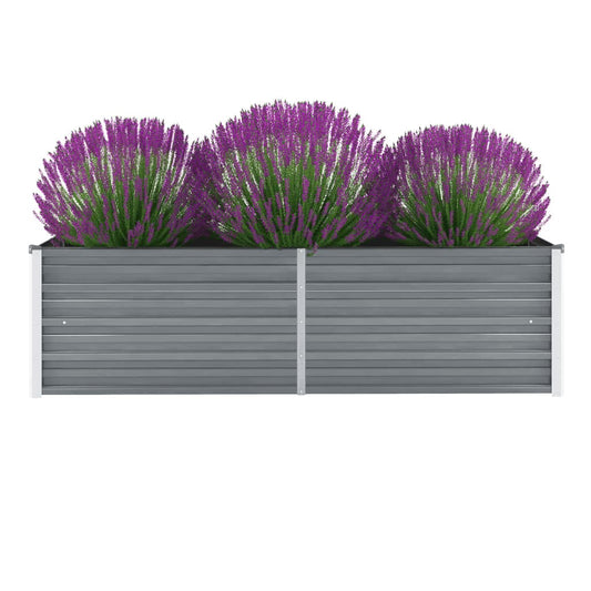 Garden Raised Bed Galvanized Steel 160x40x45 cm Gray