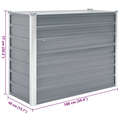 Garten-Hochbeet Verzinkter Stahl 100x40x77 cm Grau