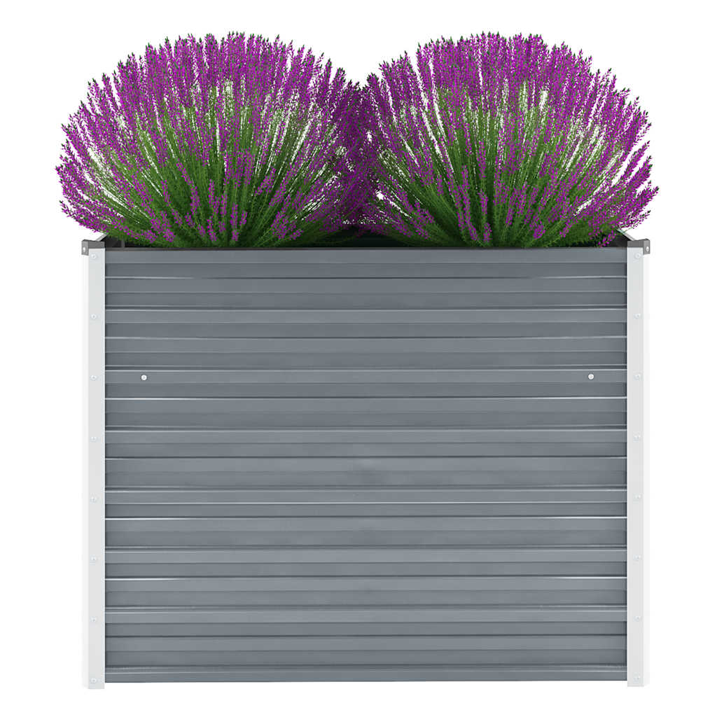 Garden Raised Bed Galvanized Steel 100x40x77 cm Gray