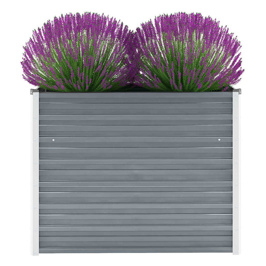 Garden Raised Bed Galvanized Steel 100x40x77 cm Gray