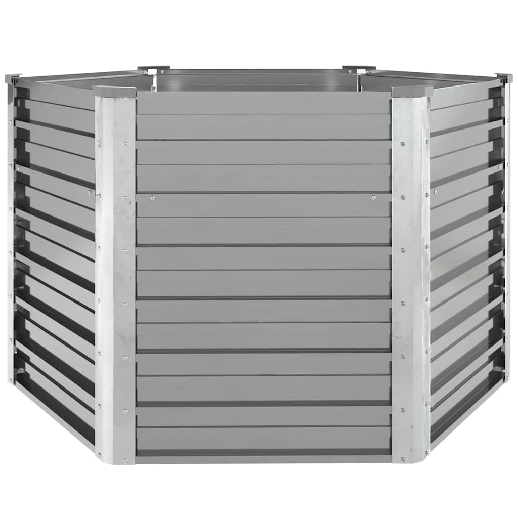Garten-Hochbeet Verzinkter Stahl 129x129x77 cm Grau