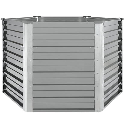 Garten-Hochbeet Verzinkter Stahl 129x129x77 cm Grau