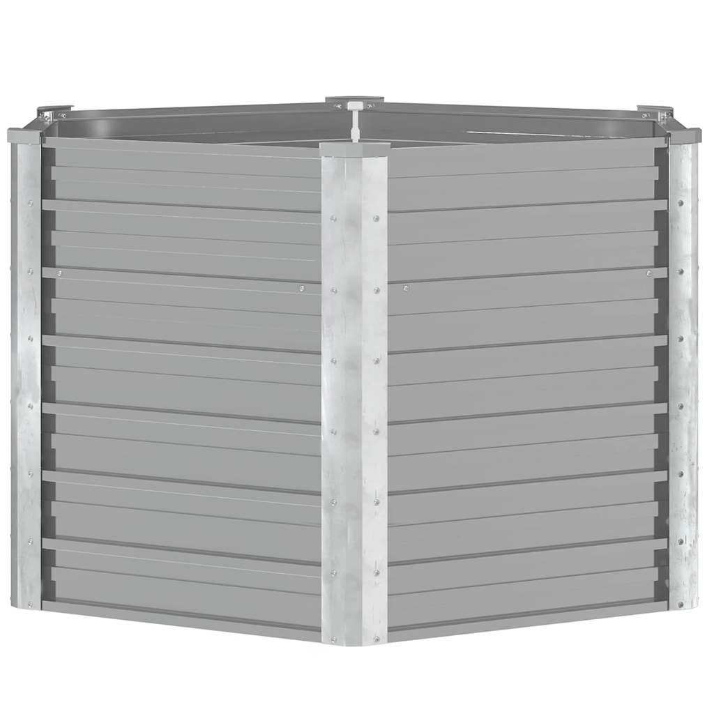Garten-Hochbeet Verzinkter Stahl 129x129x77 cm Grau